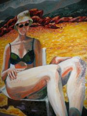 femme assise sur la plage
